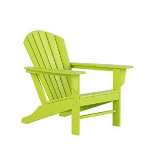 WO Outdoor Furniture Adirondack Chairs, Weather Resistant, Premium Quality HDPE Plastic for Patio, Garden, Backyard, etc, Lime Green