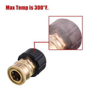FIXFANS Pressure Washer Quick Connect Adapter, 3/8 Inch Socket to M22 14mm Metric Fitting for Pressure Washer Gun and Hose, 5000PSI