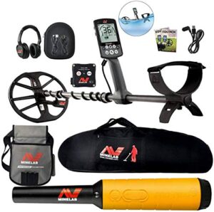minelab equinox 800 metal detector w/pro find 35, carry bag, finds pouch