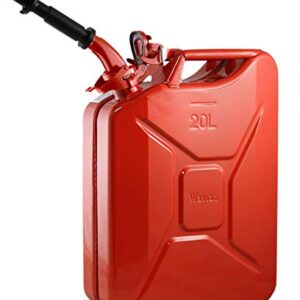 Wavian USA JC0020RVS Red Authentic NATO Jerry Fuel Can and Spout System (20 Liter)