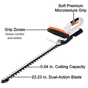 LIGO Electric Hedge Trimmer, 20V Power Cordless Hedge Trimmer Bush Trimmer Vibration-proof Hedge Trimmers with 2000mAh Li-Ion Battery and Charger