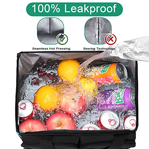 SEEHONOR Insulated Cooler Bag 60 Cans Large Collapsible Insulated Lunch Box Leakproof Soft Cooler Bag for Grocery Shopping Camping Picnic Beach 40L