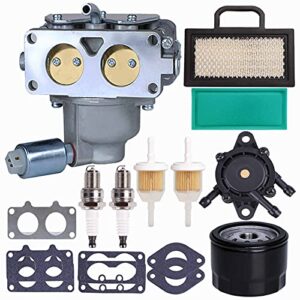 ductail 791230 carburetor, compatible with briggs and stratton 407777 20 – 25 hp v-twin engine, 699709 499804 carburetor kit for john deere mia10632 la150 la145 la130 l120 with lawn mower air filter
