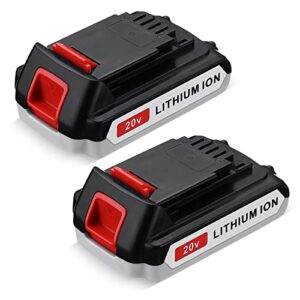 orhfs upgraded 2packs 3600mah 20 volt max lithium ion battery lbx20 replace for black+decker 20v max lithium battery lbxr20 lb20 lbx20 black decker 20v battery