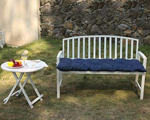 COSNUOSA Outdoor Bench Cushion Waterproof Outdoor Loveseat Cushions Swing Cushions Bench Cushions for Indoor Furniture Navy 60x20 Inches
