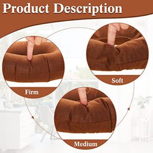 2 Pieces Inflatable Donut Cushion Inflatable Ring Cushion Seat 15 Inch Round Inflatable Cushion Portable Donut Cushion Pillow for Home Office Chair Wheelchair Car, 2 Colors (Grey, Light Brown)