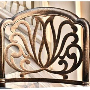 OKIDA 2 Piece Patio Bistro Chairs Outdoor Dining Chairs Set Cast Aluminum Chairs for Home Patio Garden Deck, Antique Bronze Finish