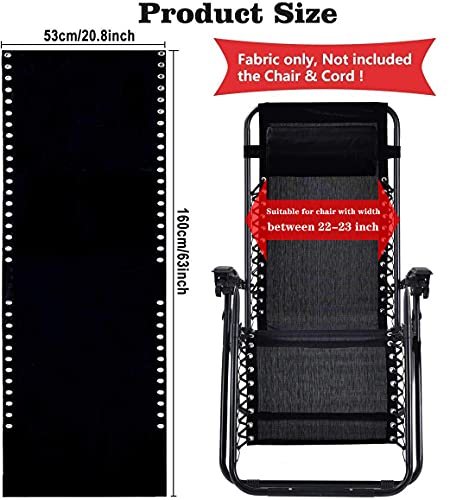 2 Pack Zero Gravity Chair Replacement Fabric, Gray Repair Cloth for Anti-Gravity Lounge, Mesh Part for Patio Sling Folding Recliner Couch Outdoor Pool Lawn for Chair Size Between 17.5 to 18.5 Inches