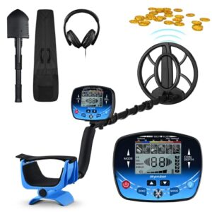 metal detector for adults professional – 2023 updated professional gold detector for treasure hunt, 5 detection modes ip68 waterproof 10″ search coil, high accuracy, strong memory mode, with headphone