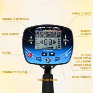 Metal Detector for Adults Professional - 2023 Updated Professional Gold Detector for Treasure Hunt, 5 Detection Modes IP68 Waterproof 10" Search Coil, High Accuracy, Strong Memory Mode, with Headphone