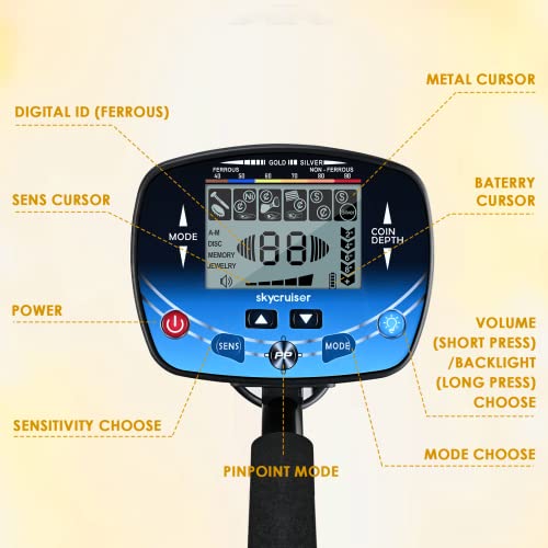 Metal Detector for Adults Professional - 2023 Updated Professional Gold Detector for Treasure Hunt, 5 Detection Modes IP68 Waterproof 10" Search Coil, High Accuracy, Strong Memory Mode, with Headphone