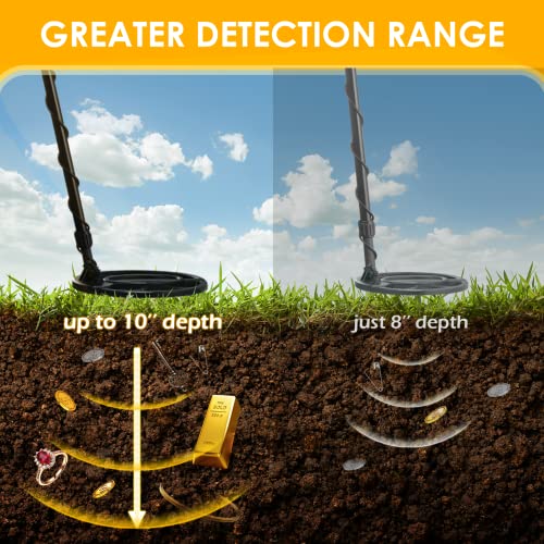 Metal Detector for Adults Professional - 2023 Updated Professional Gold Detector for Treasure Hunt, 5 Detection Modes IP68 Waterproof 10" Search Coil, High Accuracy, Strong Memory Mode, with Headphone