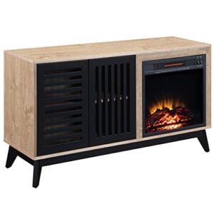 liruxun furniture fireplace in oak & espresso finish