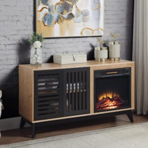 SDGH Furniture Fireplace in Oak & Espresso Finish