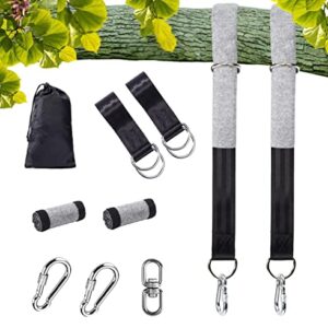 5FT Tree Swing Hanging Straps Kit 2 Pack, Holds 2000 lbs, 2 Tree Swing Straps+2 Heavy Duty Screw Lock Carabiners+2 Tree Protectors+Swivel Hook, Fast & Easy to Hang Any Swing or Hammock