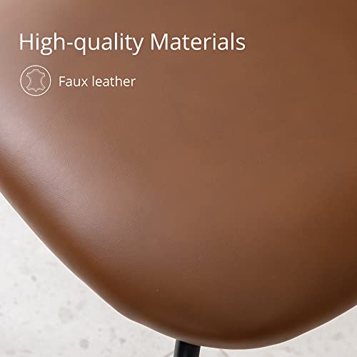 Indoor/Outdoor Faux Leather Bar Stools Set of 4,Rattan and Wood Backrest with Metal Legs，Modern Upholstered Square seat Chair Counter Height Barstools for Bistro Home Office Restaurants,24",Red Brown