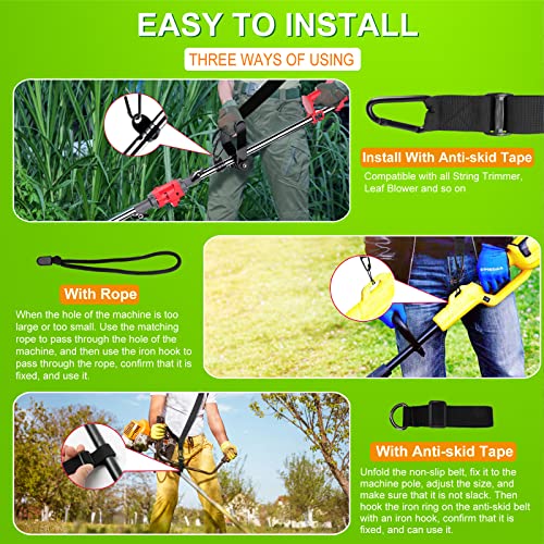 Eloptop Trimmer Strap for Weed Eater Shoulder Strap Harness [Upgraded Metal-Clip], Compatible with EGO String Trimmer, Leaf Blower