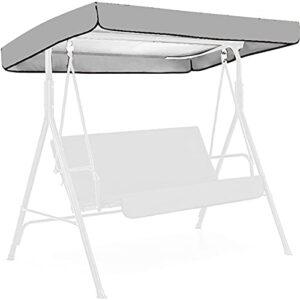 lucitingfinil patio canopy swing cover outdoor swing canopy replacement waterproof uv resistant durable removable swing canopy cover 75x47inch (silver)