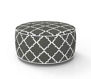 fbts prime inflatable footstool ottoman grey geometry round 21×9 inch patio foot stools and ottomans portable footrest