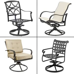 Project Patio Swivel Rocker Chair 1/2" Nylon Stem Bumper Outdoor Furniture Floor Protector Feet - 25 Pack - White