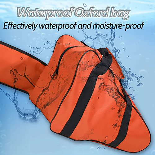 Aginkgo Chainsaw Bag Carrying Zipper Case for 20/22 inch Chainsaws Heavy-Duty Waterproof Oxford Chainsaw Carry Bag Protective Storage Bags Holder Full Protection Portable Bag (Orange)