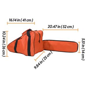 Aginkgo Chainsaw Bag Carrying Zipper Case for 20/22 inch Chainsaws Heavy-Duty Waterproof Oxford Chainsaw Carry Bag Protective Storage Bags Holder Full Protection Portable Bag (Orange)