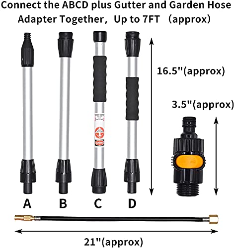 JooMoo Gutter Cleaning Tools - Gutter Cleaners from The Ground, Telescoping Cleaner Wand for Garden Hose