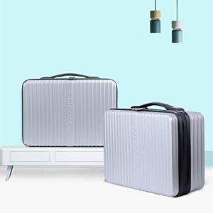 JIESI Portable Cooler Bag, Cooler Box for Beer, Travel Cooler, Insulated Slim Cooler,Slim Iceless Cooler - Silver, Dimensions 14.2in x 9.8in x 4.7in (L x W x H)