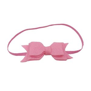 jileiy toddler baby girls solid color headband bowknot elastic hair band for infant scrunchies 60 pack (pink, one size)