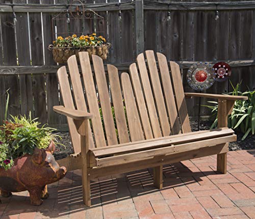 Linon Jayde Adirondack Double Bench, Teak