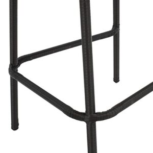 Christopher Knight Home Neal Outdoor Wicker Barstools, 4-Pcs Set, Dark Brown