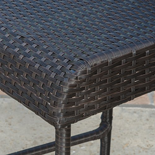 Christopher Knight Home Neal Outdoor Wicker Barstools, 4-Pcs Set, Dark Brown