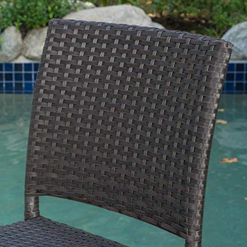 Christopher Knight Home Neal Outdoor Wicker Barstools, 4-Pcs Set, Dark Brown