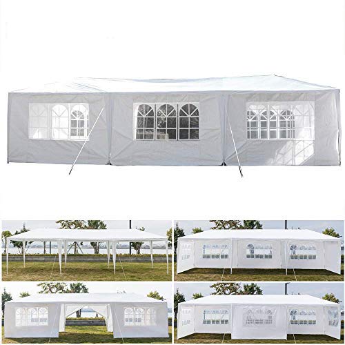 Teekland 10'x30' Outdoor Canopy Party Wedding Tent,Sunshade Shelter,Outdoor Gazebo Pavilion with 8 Removable Sidewalls Upgraded Thicken Steel Tube (10' x 30' / 8 Removable Sidewalls-1)