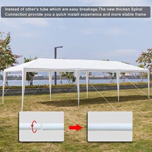 Teekland 10'x30' Outdoor Canopy Party Wedding Tent,Sunshade Shelter,Outdoor Gazebo Pavilion with 8 Removable Sidewalls Upgraded Thicken Steel Tube (10' x 30' / 8 Removable Sidewalls-1)