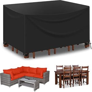 patio furniture covers, smdodddy waterproof rectangular patio furniture set cover, patio covers 79″ l x 63″ w x 28″ h outdoor sectional sofa set covers, outdoor patio table covers fit for 8-10 seats (79″ l x 63″ w x 28″ h)