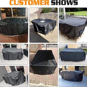 Patio Furniture Covers, Smdodddy Waterproof Rectangular Patio Furniture Set Cover, Patio Covers 79" L x 63" W x 28" H Outdoor Sectional Sofa Set Covers, Outdoor Patio Table Covers Fit for 8-10 Seats (79" L x 63" W x 28" H)