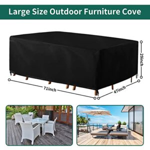 Patio Furniture Covers, Smdodddy Waterproof Rectangular Patio Furniture Set Cover, Patio Covers 79" L x 63" W x 28" H Outdoor Sectional Sofa Set Covers, Outdoor Patio Table Covers Fit for 8-10 Seats (79" L x 63" W x 28" H)