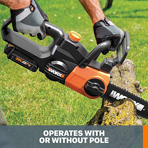 Worx WG323 20V Power Share 10" Cordless Pole/Chain Saw with Auto-Tension (Battery & Charger Included)