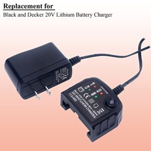Lasica Replacement for Black and Decker 20V Lithium Battery Charger LCS1620B Compatible with Black & Decker 20 Volt Max Lithium Battery LBXR20 LBXR2020-OPE LB2X3020 LB2X4020 LBX4020 90590282 BDCAC202B