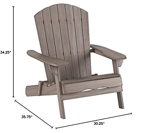 Christopher Knight Home Hanlee Folding Wood Adirondack Chairs, 2-Pcs Set, Grey Finish