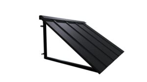 awntech 6 ft. houstonian standing seam metal door/window awning fixed outdoor canopy 80 inch w x 24 inch proj, black