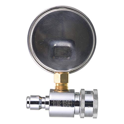 RIDGE WASHER Pressure Washer Gauge with 3/8 Inch Quick Connect Socket and Plug, 6000 PSI