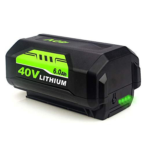 Dosctt 6.0Ah 40 Volt Lithium OP4026 Battery Compatible with Ryobi 40V Battery OP4050A OP40601 OP4026A OP4040 OP4030 OP4050 OP4015 OP40261 OP40201 OP40301 OP40401 with LED Indicator