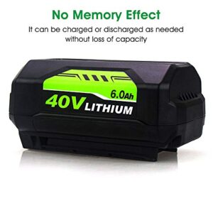 Dosctt 6.0Ah 40 Volt Lithium OP4026 Battery Compatible with Ryobi 40V Battery OP4050A OP40601 OP4026A OP4040 OP4030 OP4050 OP4015 OP40261 OP40201 OP40301 OP40401 with LED Indicator