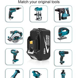 Amityke 6.0Ah Battery Replacement for Makita 18V Battery with One Charger (Including a Tool Bag)