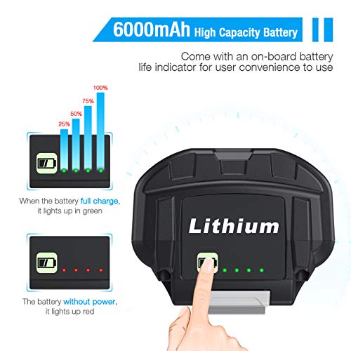 Powerextra 6.0Ah 40V Replacement Battery Compatible with Ryobi 40V RY40200 RY40403 RY40204 OP4015 OP4026 OP40201 OP40261 OP4030 OP40301 OP4040 OP40401 OP40501 OP40601 Cordless String Trimmer