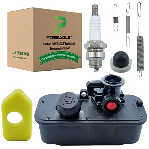 POSEAGLE 494406 Fuel Tank with 795477 Carburetor Replaces 498809, 498809A, 498811, 494407, 494775, 497619, 699660, 794147, 794161, 795469, Briggs and Stratton Fuel Tank