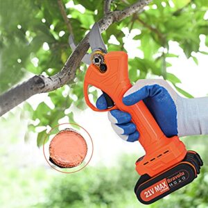 Electric Pruning Shears, Bravolu Professional Power Secateurs Battery Powered, 2 x 2Ah Batteries, Cordless Electric Pruning Shears Equipped With a Brushless Motor-30mm [1.2 Inch] Cutting Diameter