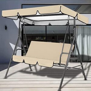 BTURYT Patio Swing Canopy Replacement Garden Hammock Cover,Waterproof 210D Oxford Swing Replacement Top Cover,2-3 Seater Furniture Covers(top Cover only)